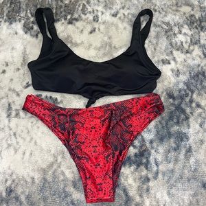 Womens/Juniors Black&Red Two Piece Bathing Suit !